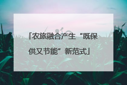 农旅融合产生“既保供又节能”新范式