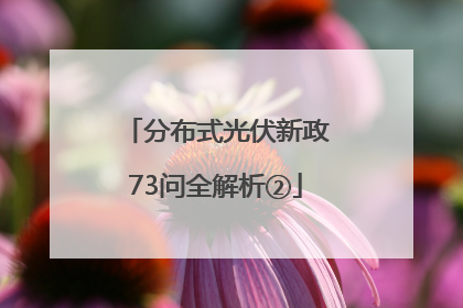 分布式光伏新政73问全解析②
