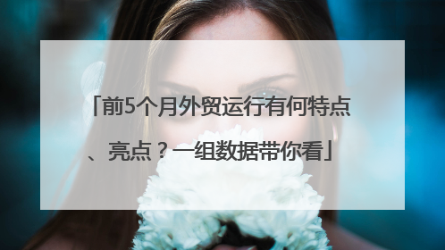 前5个月外贸运行有何特点、亮点？一组数据带你看