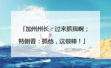 加州州长：过来抓我啊；特朗普：抓他，这很棒！