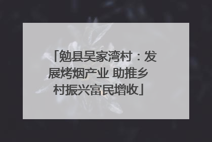勉县吴家湾村：发展烤烟产业 助推乡村振兴富民增收