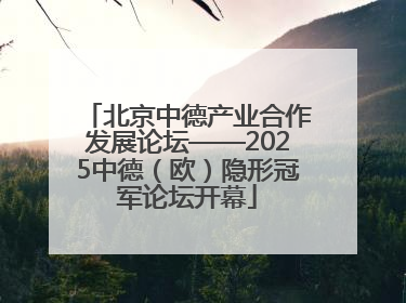北京中德产业合作发展论坛——2025中德（欧）隐形冠军论坛开幕