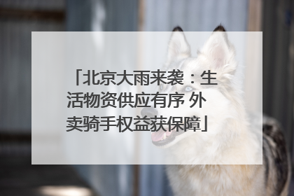 北京大雨来袭：生活物资供应有序 外卖骑手权益获保障