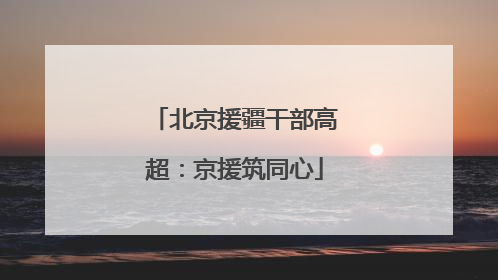 北京援疆干部高超：京援筑同心