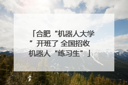 合肥“机器人大学”开班了 全国招收机器人“练习生”