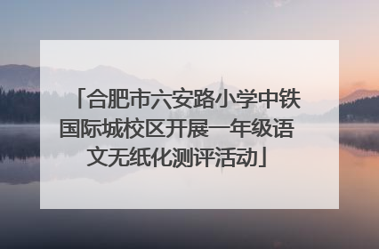 合肥市六安路小学中铁国际城校区开展一年级语文无纸化测评活动