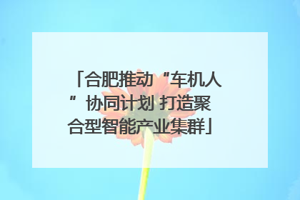 合肥推动“车机人”协同计划 打造聚合型智能产业集群