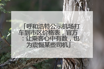 呼和浩特公示机场打车到市区价格表，官方：让乘客心中有数，也为震慑某些司机