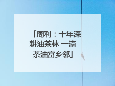 周利：十年深耕油茶林 一滴茶油富乡邻