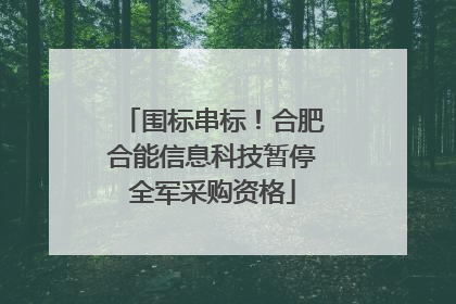 围标串标！合肥合能信息科技暂停全军采购资格