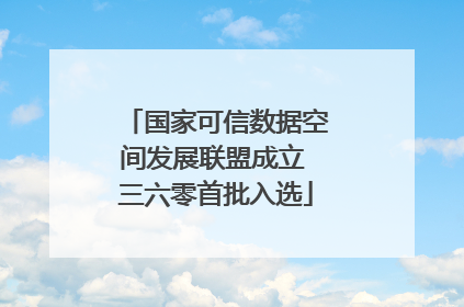 国家可信数据空间发展联盟成立 三六零首批入选