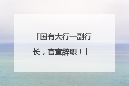 国有大行一副行长，官宣辞职！