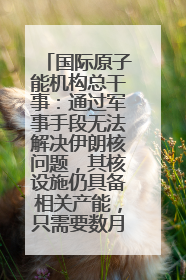 国际原子能机构总干事：通过军事手段无法解决伊朗核问题，其核设施仍具备相关产能，只需要数月就能生产出浓缩铀