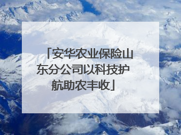 安华农业保险山东分公司以科技护航助农丰收