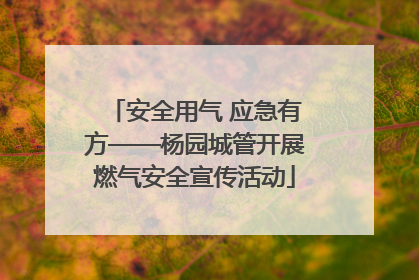 安全用气 应急有方——杨园城管开展燃气安全宣传活动