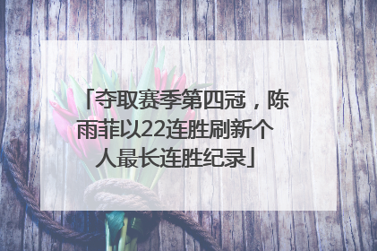 夺取赛季第四冠，陈雨菲以22连胜刷新个人最长连胜纪录