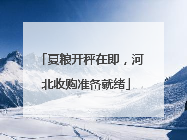 夏粮开秤在即，河北收购准备就绪