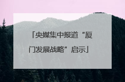 央媒集中报道“厦门发展战略”启示