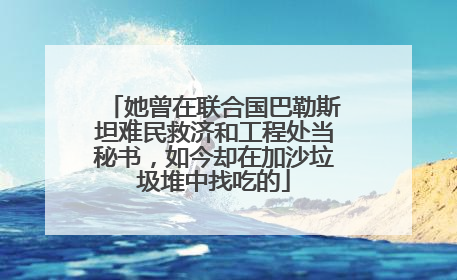 她曾在联合国巴勒斯坦难民救济和工程处当秘书，如今却在加沙垃圾堆中找吃的