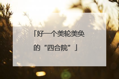 好一个美轮美奂的“四合院”