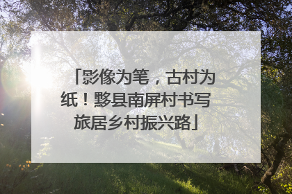 影像为笔，古村为纸！黟县南屏村书写旅居乡村振兴路