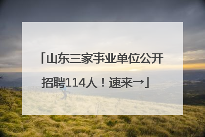山东三家事业单位公开招聘114人！速来→
