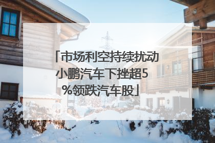 市场利空持续扰动 小鹏汽车下挫超5%领跌汽车股
