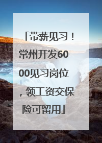 带薪见习！常州开发6000见习岗位，领工资交保险可留用