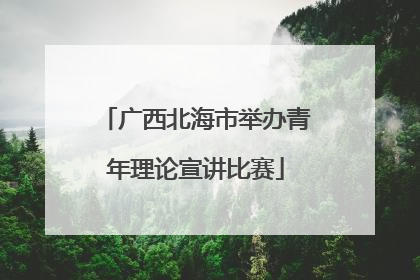 广西北海市举办青年理论宣讲比赛