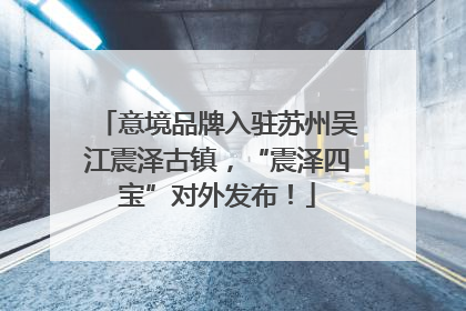 意境品牌入驻苏州吴江震泽古镇，“震泽四宝”对外发布！
