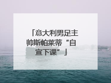 意大利男足主帅斯帕莱蒂“自宣下课”