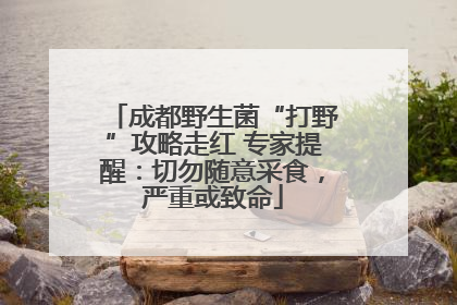 成都野生菌“打野”攻略走红 专家提醒：切勿随意采食，严重或致命