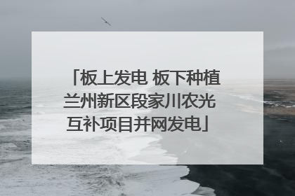 板上发电 板下种植 兰州新区段家川农光互补项目并网发电