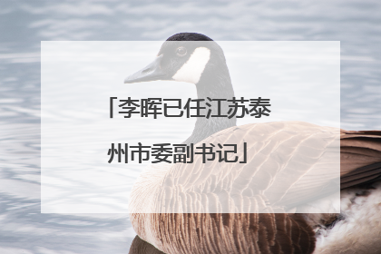 李晖已任江苏泰州市委副书记