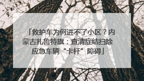 救护车为何进不了小区？内蒙古扎鲁特旗：查清症结扫除应急车辆“卡杆”障碍