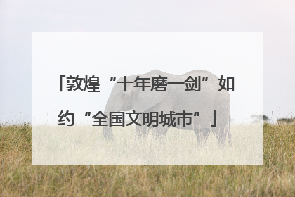 敦煌“十年磨一剑”如约“全国文明城市”