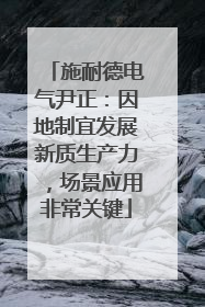 施耐德电气尹正：因地制宜发展新质生产力，场景应用非常关键