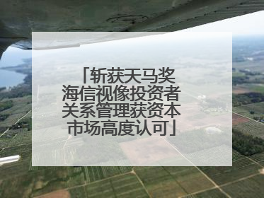 斩获天马奖 海信视像投资者关系管理获资本市场高度认可
