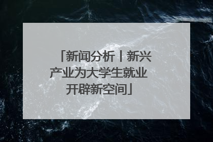 新闻分析丨新兴产业为大学生就业开辟新空间