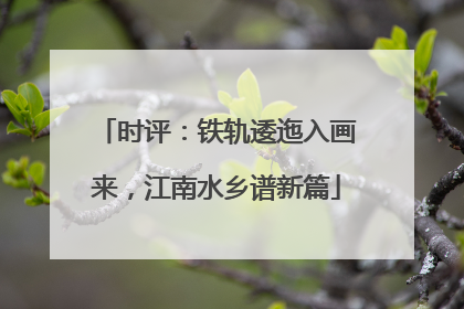 时评：铁轨逶迤入画来，江南水乡谱新篇