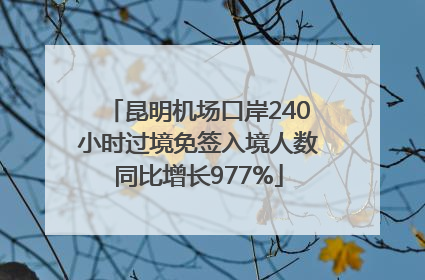 昆明机场口岸240小时过境免签入境人数同比增长977%