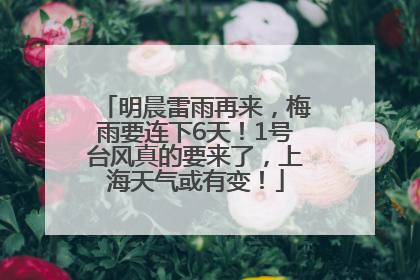 明晨雷雨再来，梅雨要连下6天！1号台风真的要来了，上海天气或有变！