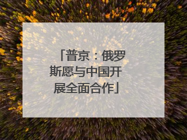 普京：俄罗斯愿与中国开展全面合作