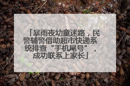 暴雨夜幼童迷路，民警辅警借助超市快递系统排查“手机尾号”，成功联系上家长