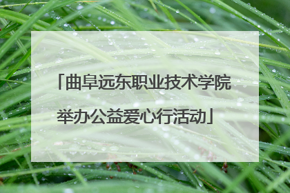 曲阜远东职业技术学院举办公益爱心行活动