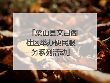 梁山县文昌阁社区举办便民服务系列活动