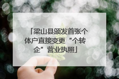 梁山县颁发首张个体户直接变更“个转企”营业执照