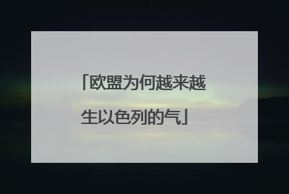 欧盟为何越来越生以色列的气
