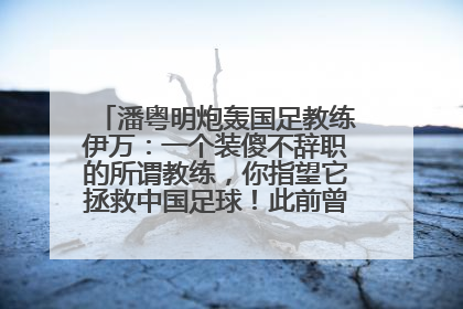 潘粤明炮轰国足教练伊万：一个装傻不辞职的所谓教练，你指望它拯救中国足球！此前曾多次发文评价国足
