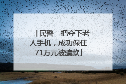 民警一把夺下老人手机，成功保住71万元被骗款